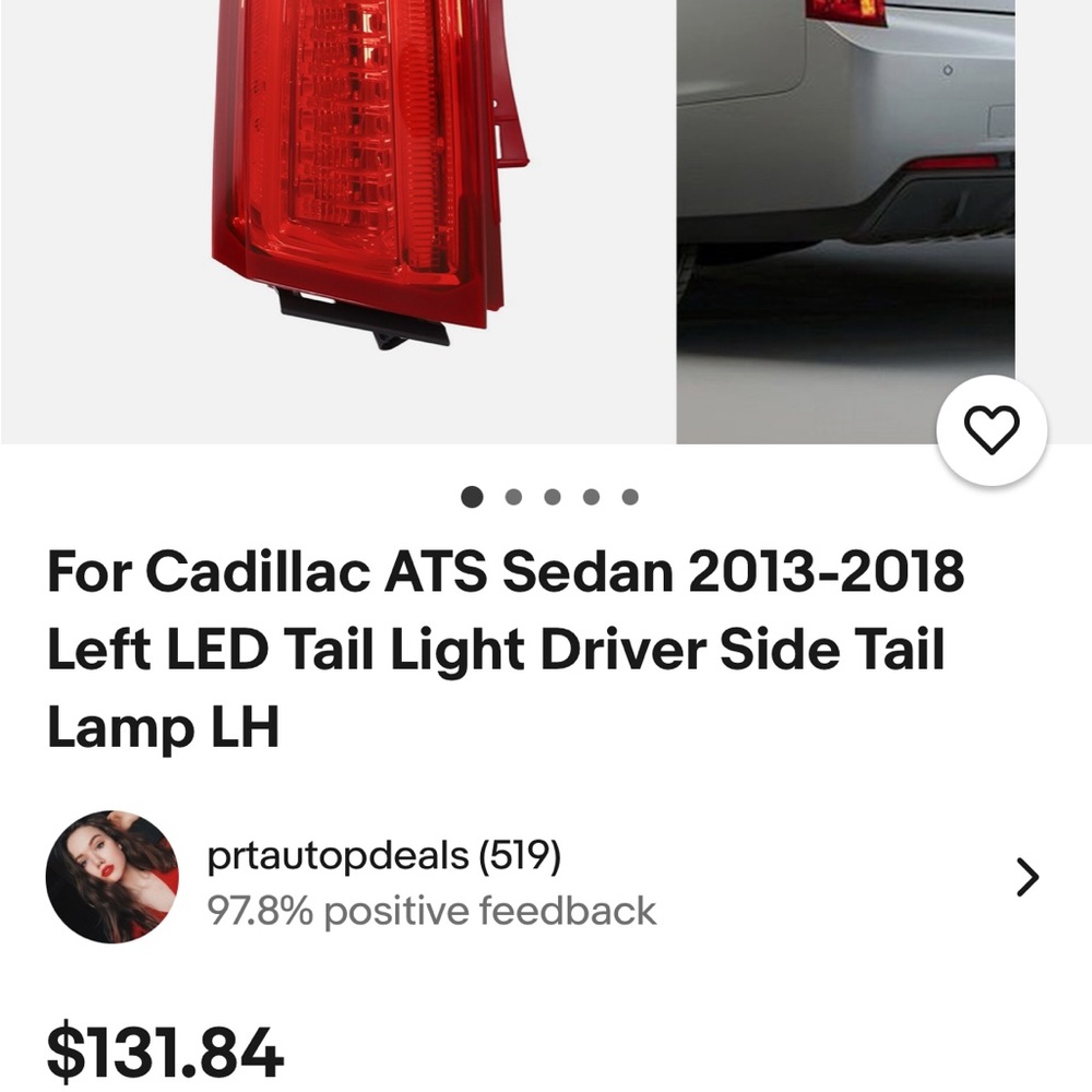 Red LED Tail Light for ATS Sedan 2013-2018